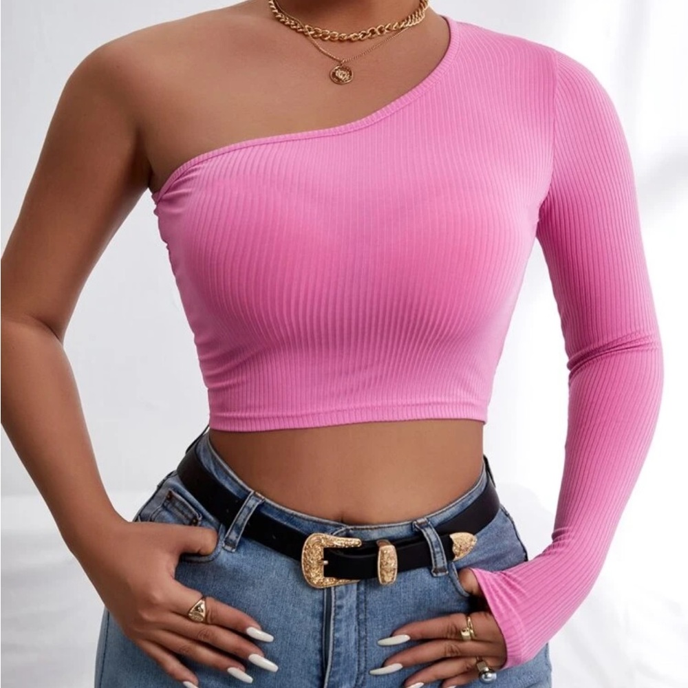 One Shoulder Crop Tee